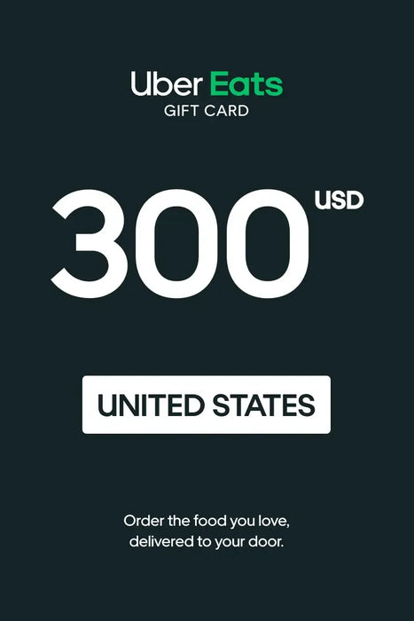 Uber Eats Gift Card 300 USD - Uber Key - UNITED STATES