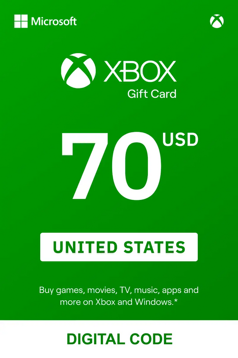 XBOX Gift Card 70 USD (US)