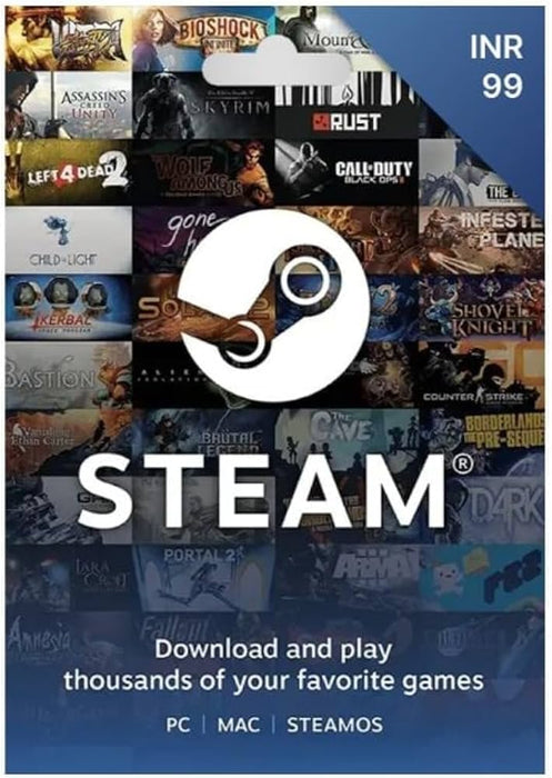 Steam Gift Card 99 INR - Steam Key - For INR Currency Only