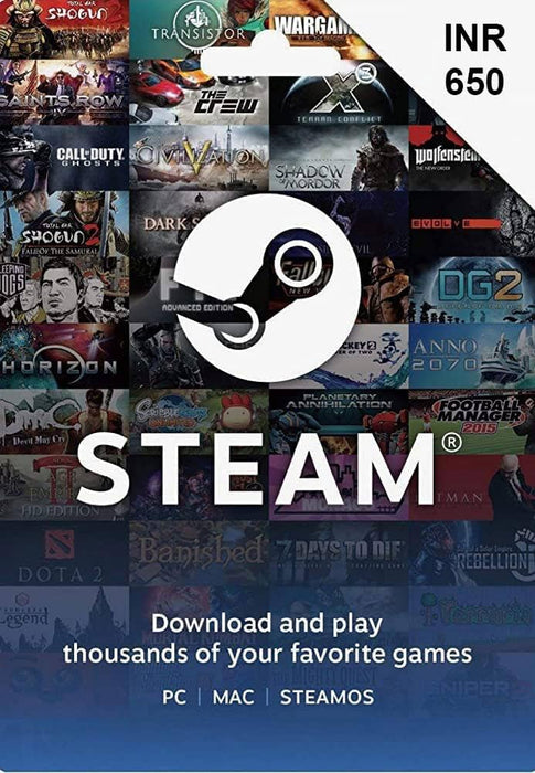 Steam Gift Card ₹650 INR Activation Code