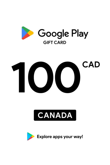 Google Play Gift Card 100 CAD CANADA