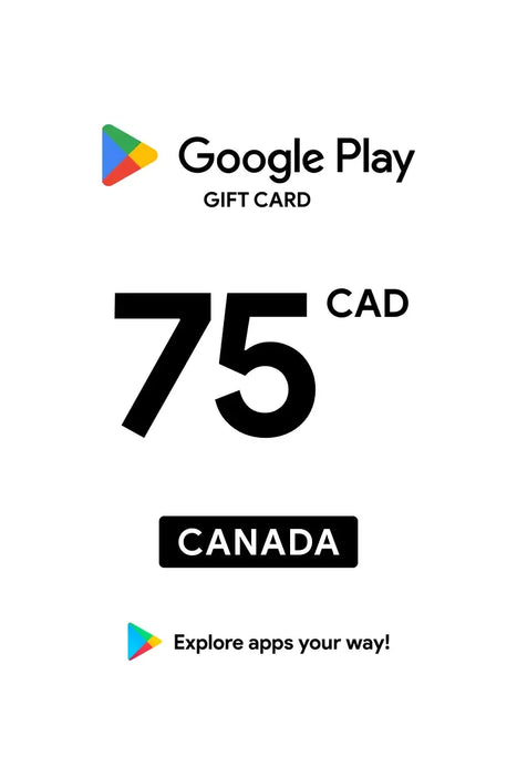 Google Play Gift Card 75 CAD - Google Play Key - CANADA