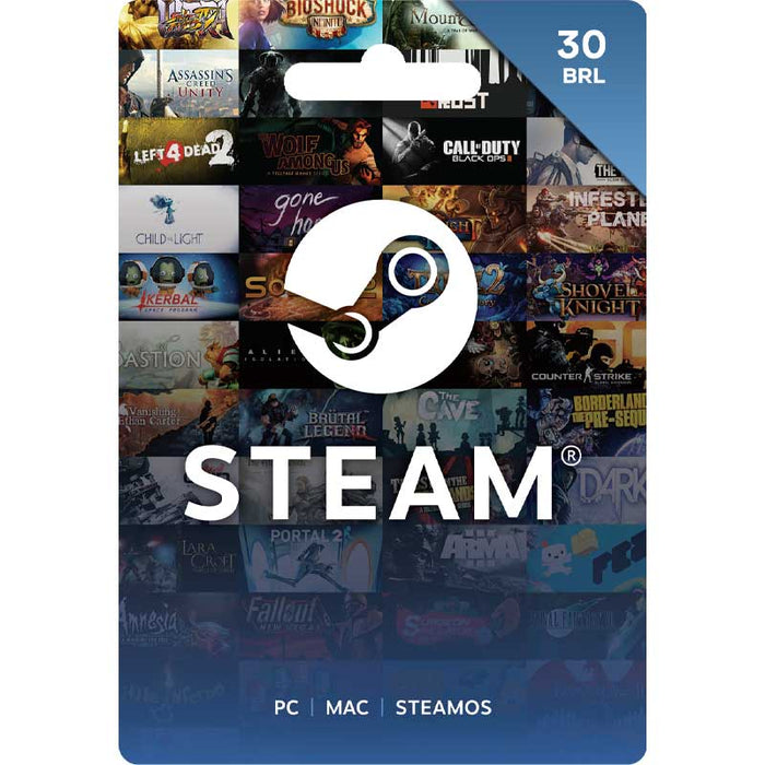 Steam Gift Card 30 BRL - Steam Key - For BRL Currency Only